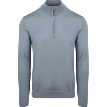 Profuomo Trui  Half Zip Pullover Merinowol Blauw
