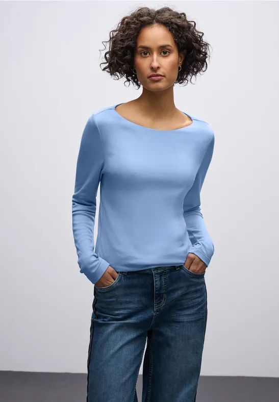 STREET ONE Shirt met lange mouwen Style Lanea met boothals