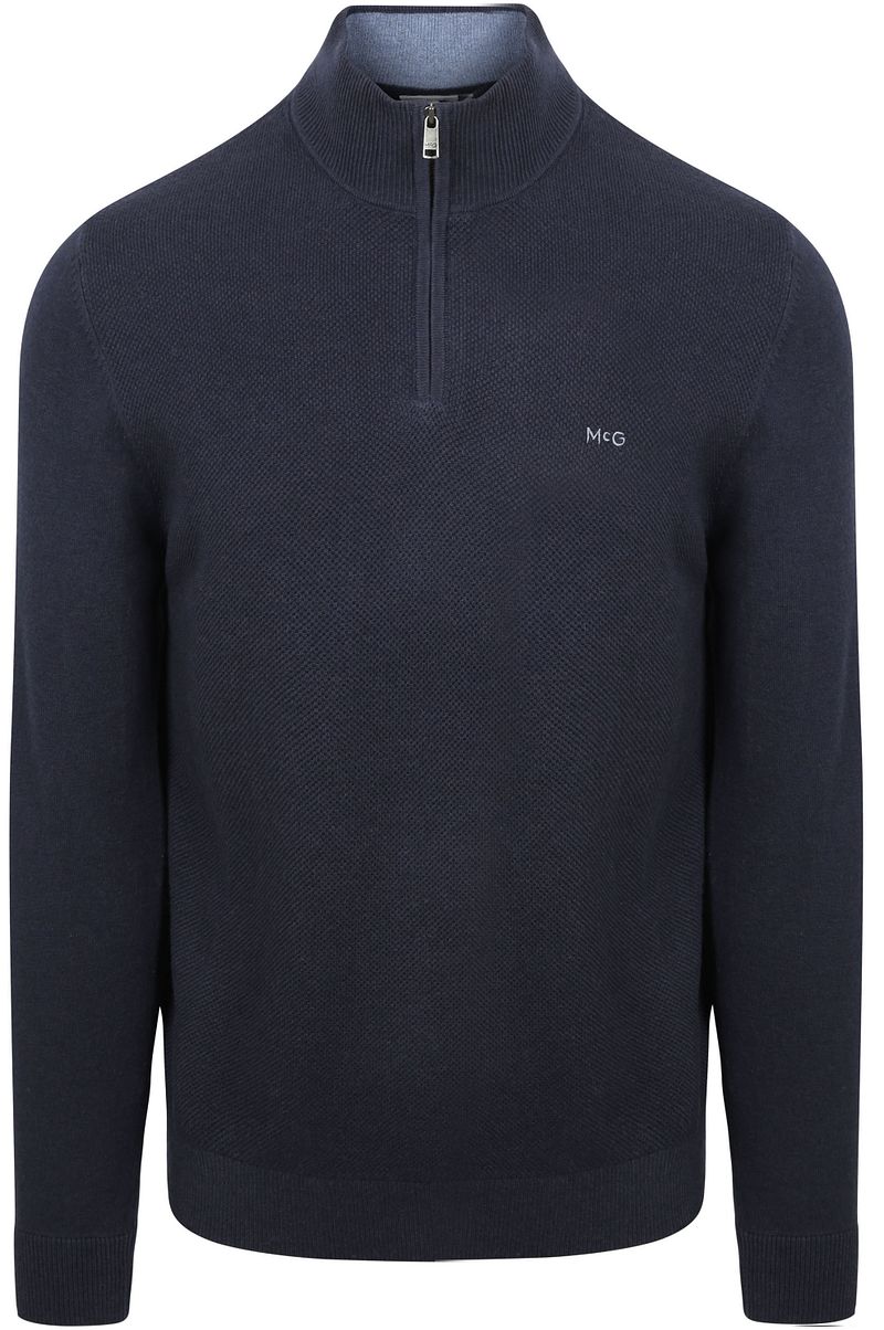 McGregor Half Zip Trui Merino Blend Structure Navy