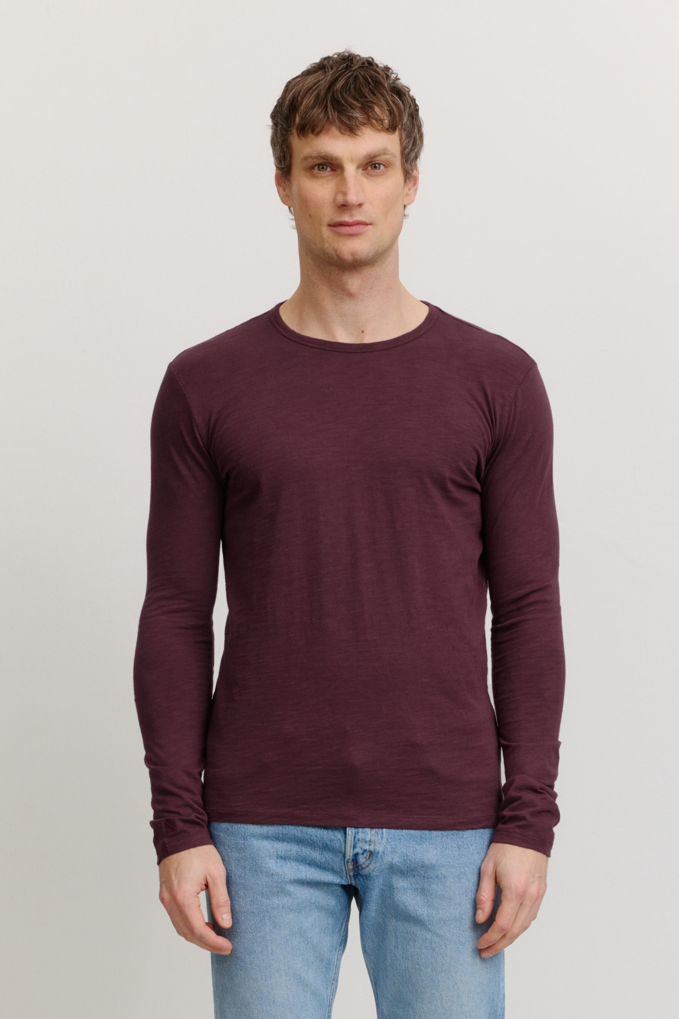 Recolution Herren vegan Langarmshirt Maca Dunkle Pflaume