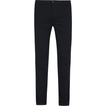 Suitable Broek  Chino Pico Print Navy Blauw