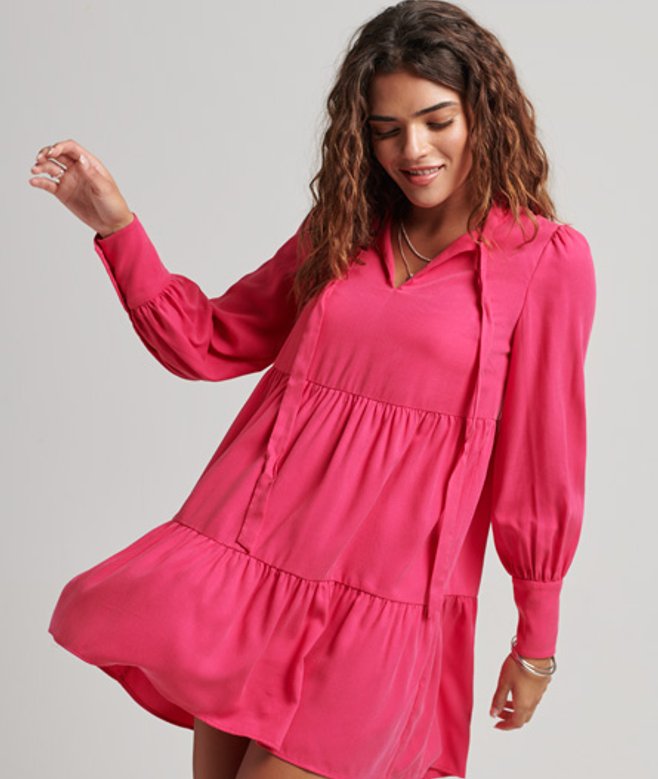 Superdry Gelaagde Mini-jurk Roze