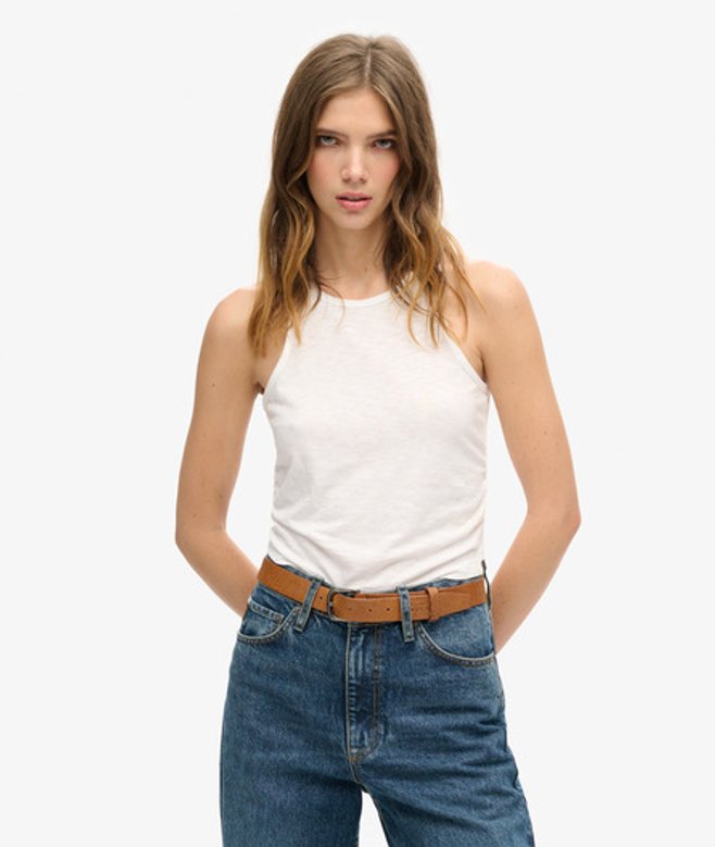 Superdry Tanktop met Ruches Wit
