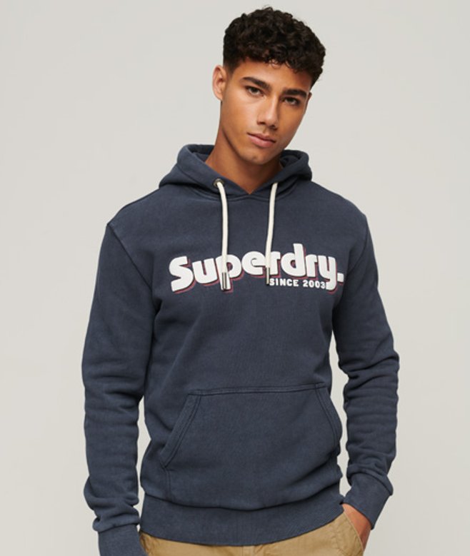 Superdry Klassieke Terrain Hoodie met Logo Blauw