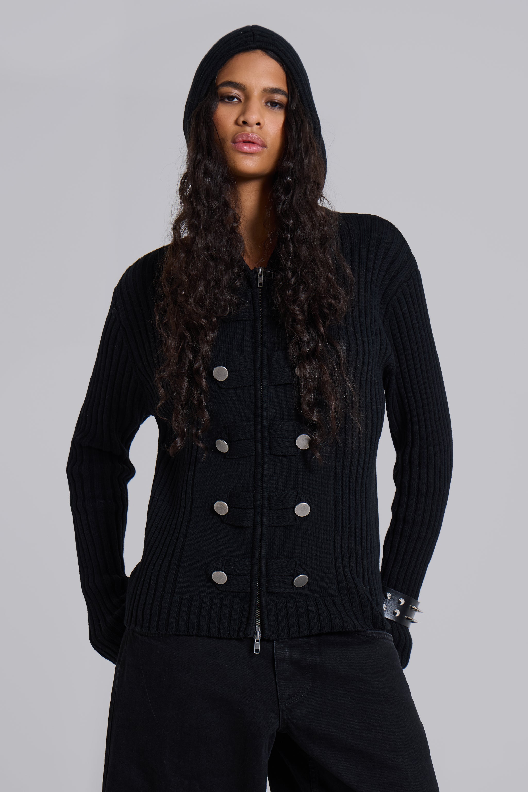 Jaded London Hooded Drummer Knit Jumper