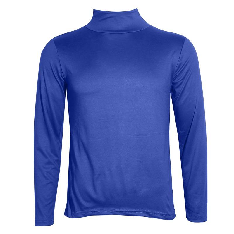 Argumentsss Heren Tops Mode Casual Slim Fit Mannelijk Basis Coltrui Lente Herfst Hoge Kraag Pullover Onderlaag Eenvoudig T-shirt Zacht Warm Lange Mouw Heren Breigoed XXL koningsblauwe kleur