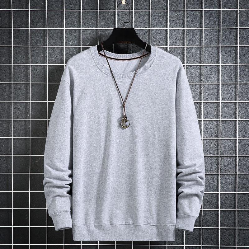 StrideBox 2023 Heren Plus Size Lange Mouw Losse Trui Shirt 9XL grijze kleur