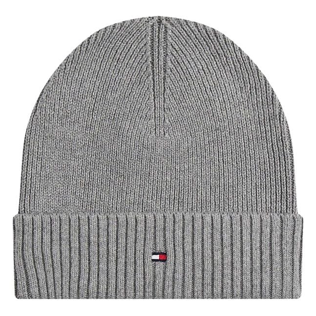 Tommy Hilfiger Gebreide muts TH FLAG PIMA COTTON BEANIE Beanie met logoborduurwerk, met kasjmier aandeel Unisex