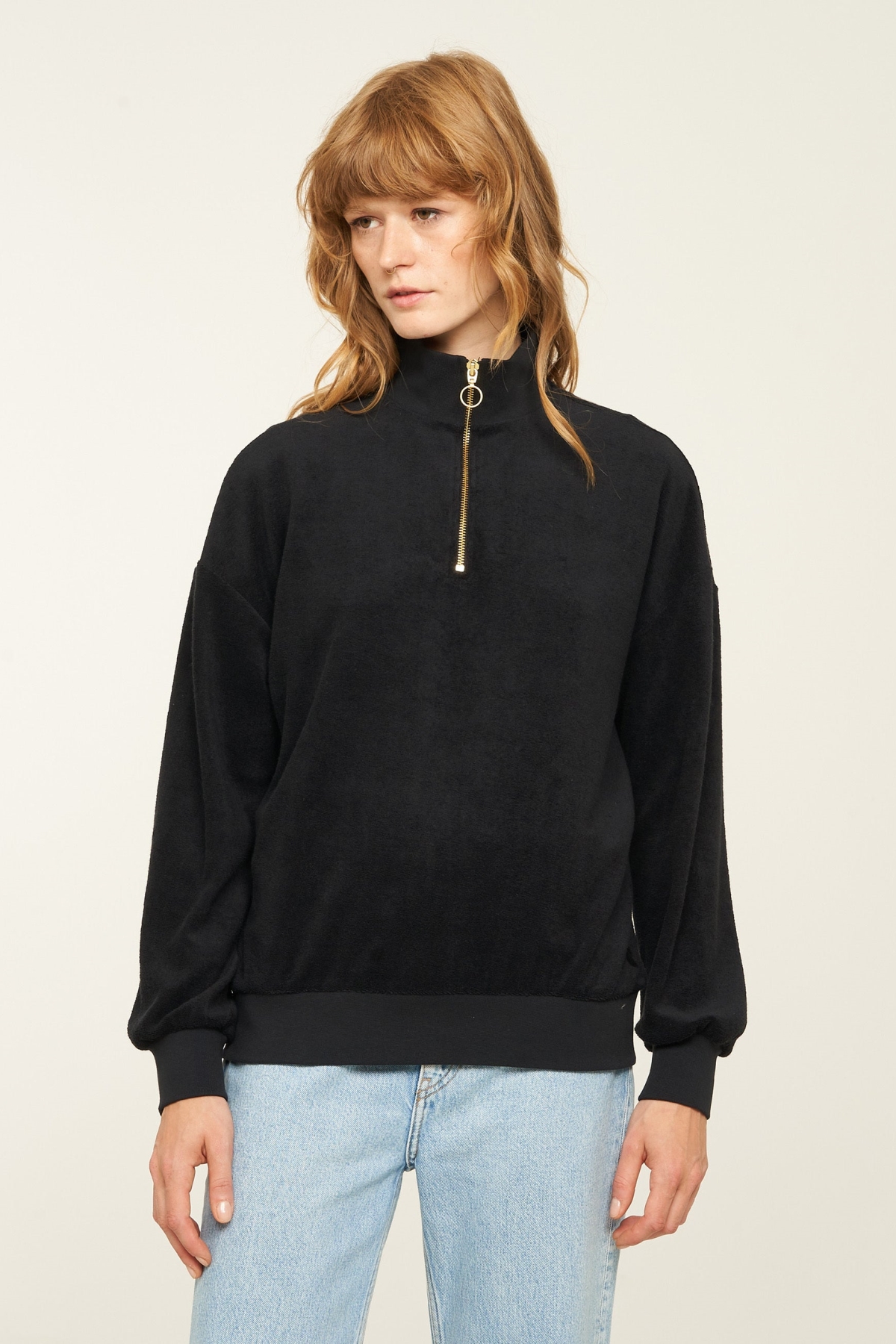 Recolution Damen vegan Sweatshirt Hosta Schwarz