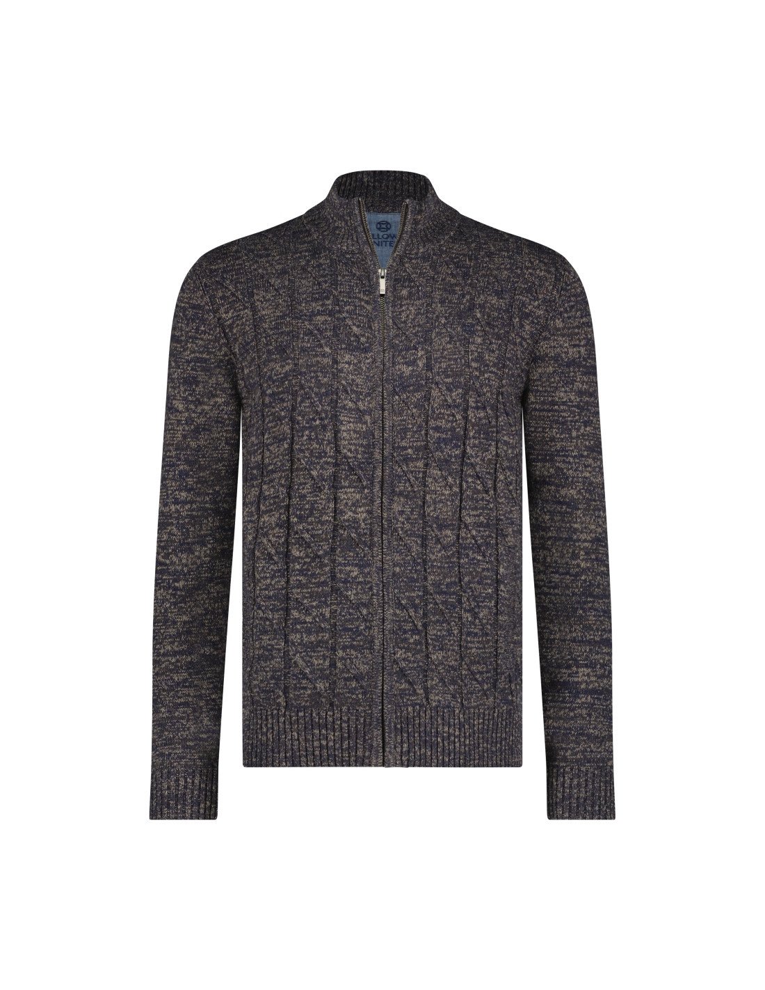 Fellows United Vest Rough Cable Front And Brown  