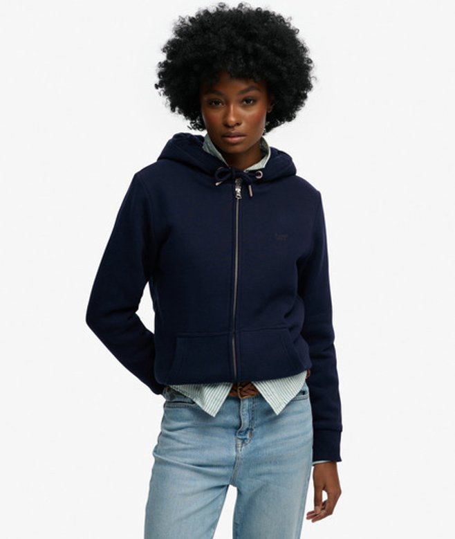 Superdry Essential Borg Gevoerde Zip Hoodie Blauw