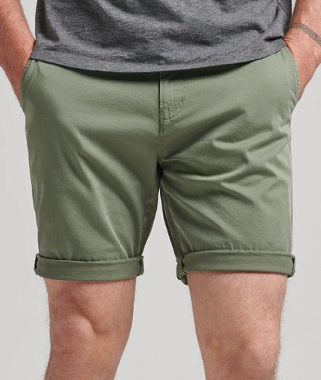 Superdry Core Chinoshort van Biologisch Katoen Groen
