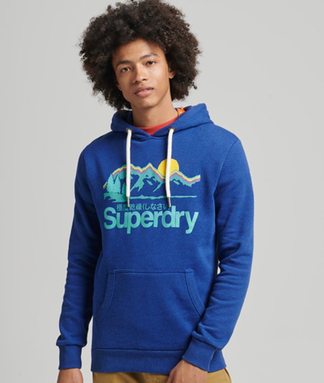 Superdry Vintage Core Logo Great Outdoors Hoodie Blauw