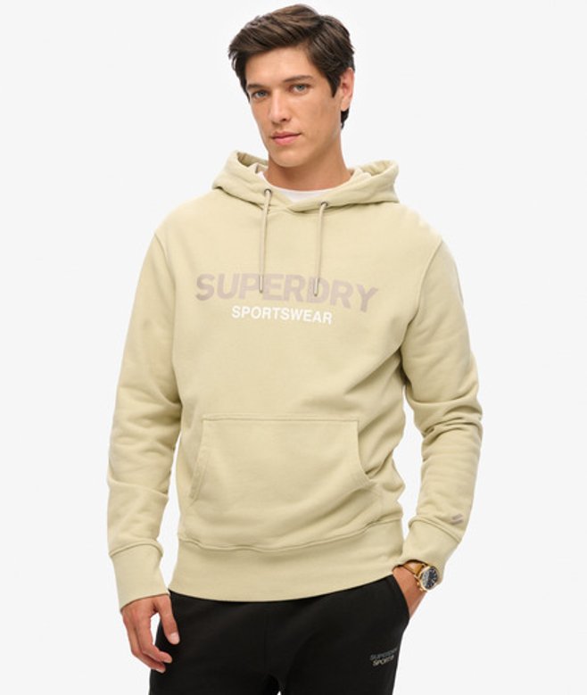Superdry Sportswear Logo Hoodie met Losse Pasvorm Beige