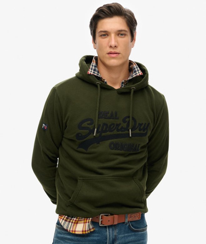 Superdry Geborduurde Hoodie met Lange Mouwen Groen