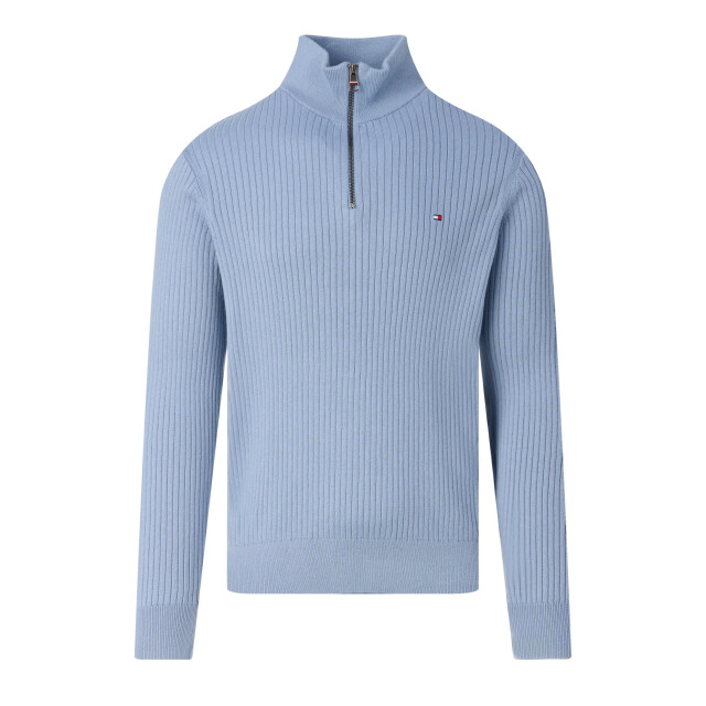 Tommy Hilfiger Schipperstrui PIMA CASH STRUCTURE MOCK Ribgebreide boorden aan de kraag, mouwen en zoom