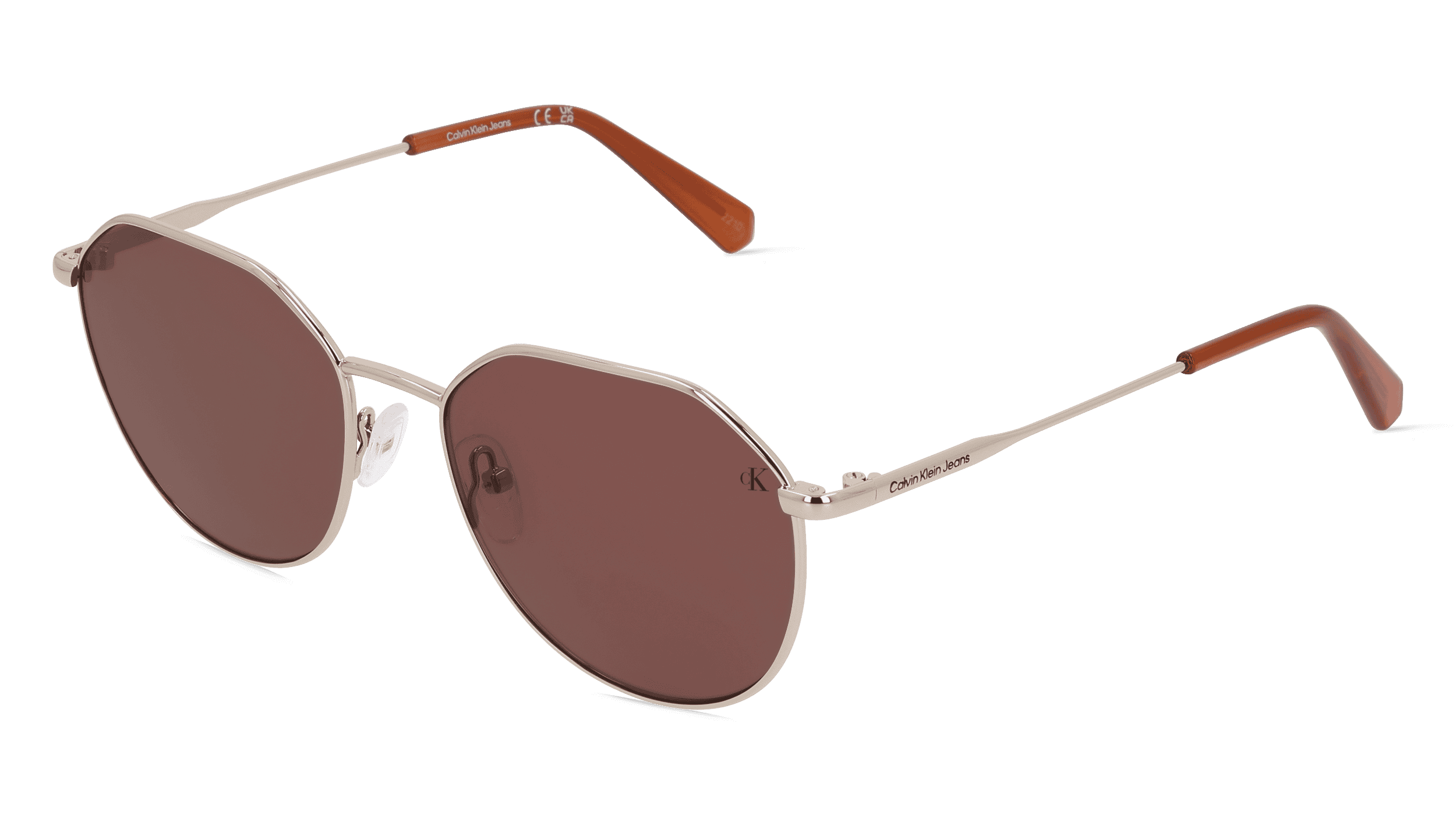 CALVIN KLEIN CKJ23201S Unisex Zonnebril, Goud glanzend