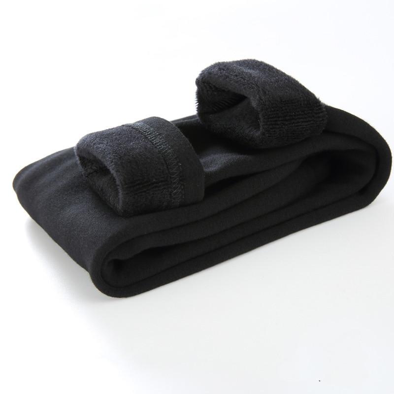 QEENRAAN Meisjesbroeken Kinderen Jongens Dikke warme broek Winter Kinderen Casual effen kleur Warme broek Meisjesleggings 120 zwart