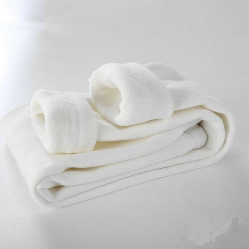 QEENRAAN Meisjesbroeken Kinderen Jongens Dikke warme broek Winter Kinderen Casual effen kleur Warme broek Meisjesleggings 150 wit