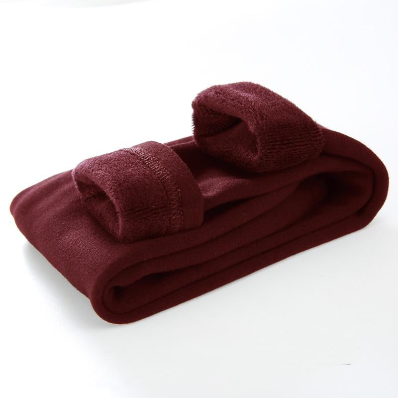 QEENRAAN Meisjesbroeken Kinderen Jongens Dikke warme broek Winter Kinderen Casual effen kleur Warme broek Meisjesleggings 150 wijn