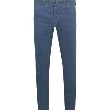 Suitable Broek  Chino Plato Corduroy Blauw