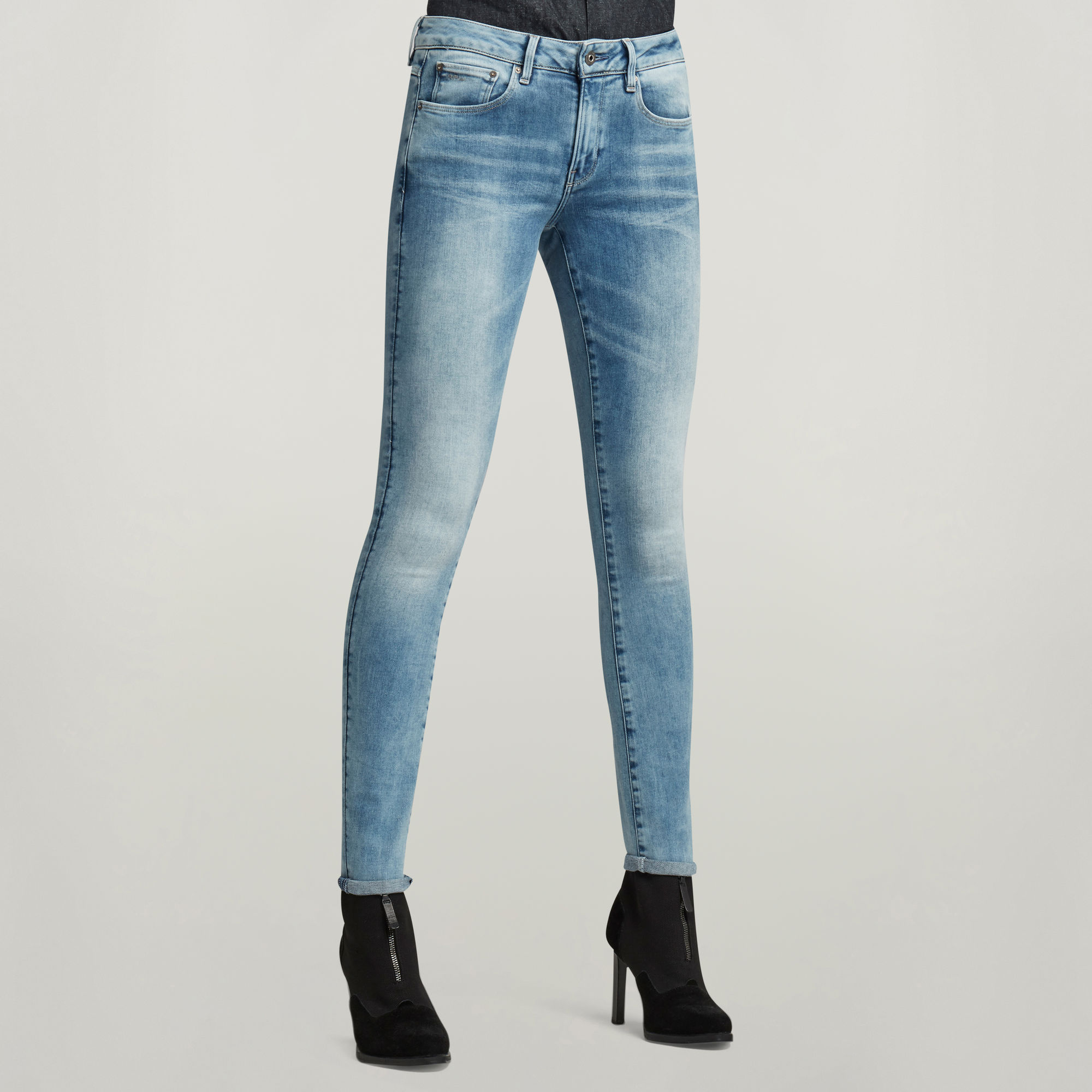 G-Star RAW 3301 Mid Skinny Jeans - Midden blauw - Dames