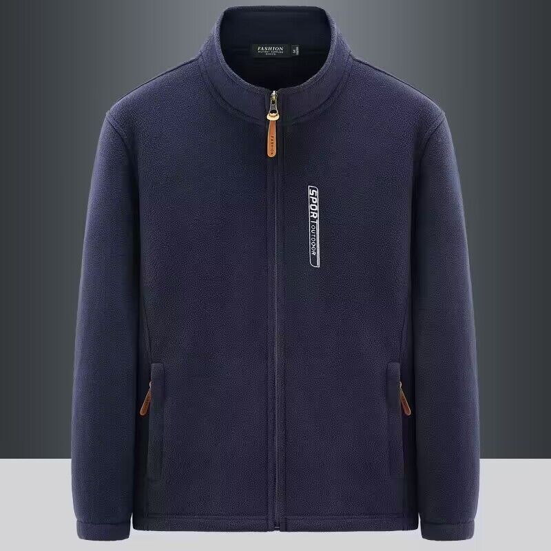 DSorothy Outdoor Plus Fluwelen Dikke Trui Heren Warme Kleding Herfst en Winter Jas Losse Grote Maat Polar Fleece Casual Cardigan Jas 6XL blauw