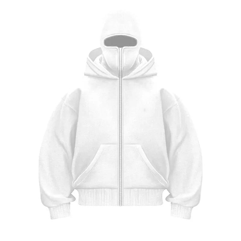 Sport Hoodie Set YC Bivakmuts Hoodies Mode Geïntegreerde Dubbellaags Warme Winddichte Rits-Up Hoodie Y2k Vintage Hip Hop Ninja Sweatshirt Streetwear M