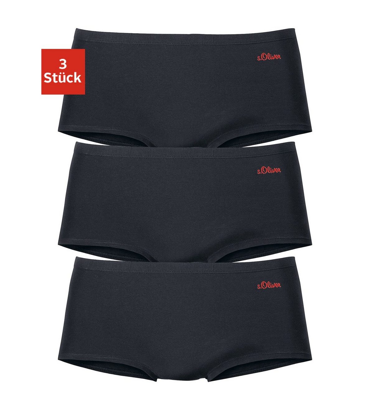 S.Oliver RED LABEL Beachwear Hipster elastische katoenkwaliteit (3 stuks)