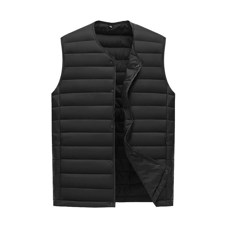 Five Fine Heren Wit Donsvest Herenkleding Ultralicht Dons Gilet Draagbare Mouwloze Jas Heren Winter Ronde Kraag Warme Voering XXXXXL