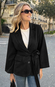 The Musthaves Oversized Suede Blazer Zwart