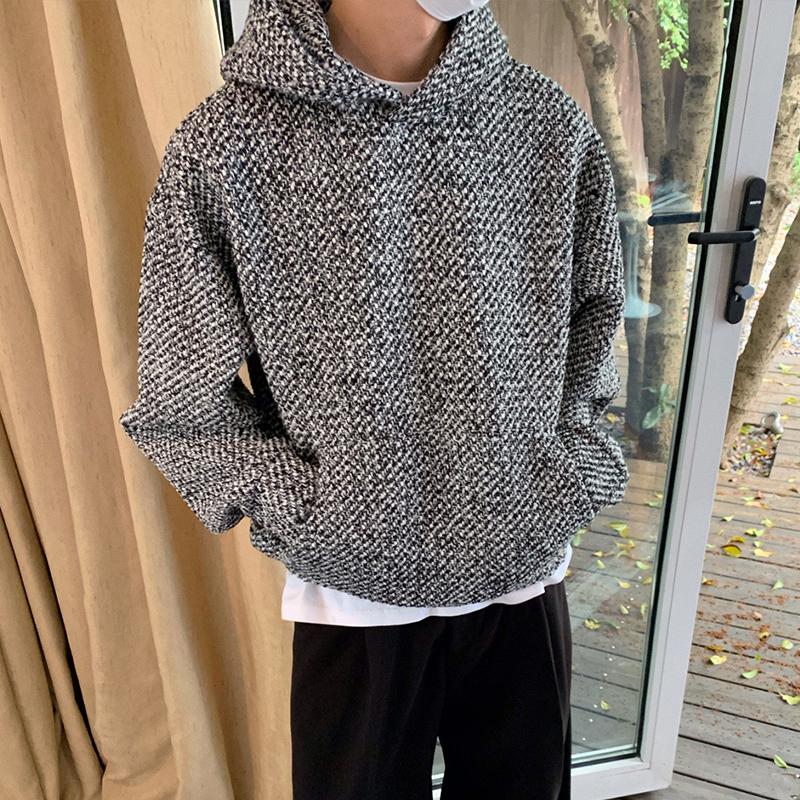 Super maller Autumn Clothing Men's Luxury Harajuku Texture Hooded Sweatshirt Casual Fashion Long Sleeve Vintage Pocket Hoodie XL