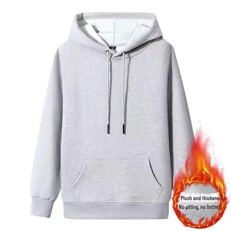 VantaGoods Heren herfst/winter plus fluweel dikke 360g puur katoenen hoodie - warm, veelzijdig, losse pasvorm voor koppels 5XL