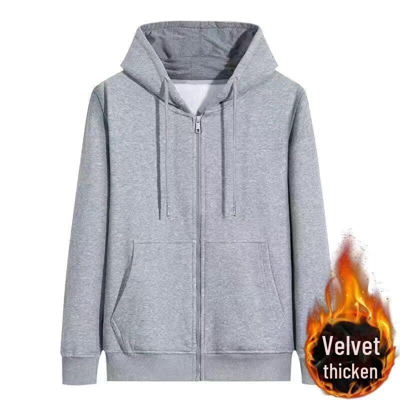 VantaGoods Dikke, met fluweel gevoerde capuchontrui voor heren: Trendy ronde hals trui voor herfst/winter, Koreaanse stijl. XXXL
