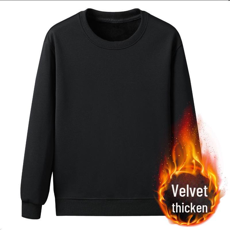 VantaGoods Dikke, met fluweel gevoerde capuchontrui voor heren: Trendy ronde hals trui voor herfst/winter, Koreaanse stijl. XXXL