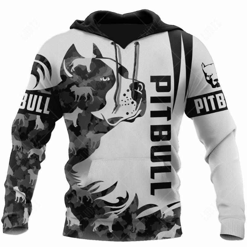 ETST 26 Hoodies Huisdier Hond Pitbull Heren Hoodie 3D Print Tops Herfst Casual Lange Mouw Oversized Streetwear Capuchon Voor Heren Kleding Tops XL