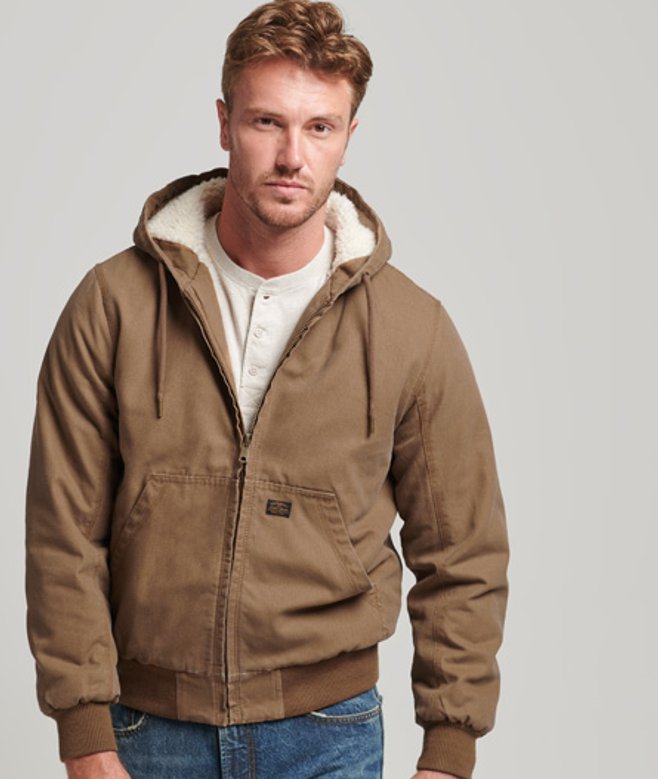 Superdry Workwear Bomberjack met Capuchon Bruin