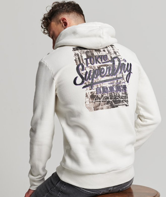 Superdry Vintage Photographic Hoodie Crème