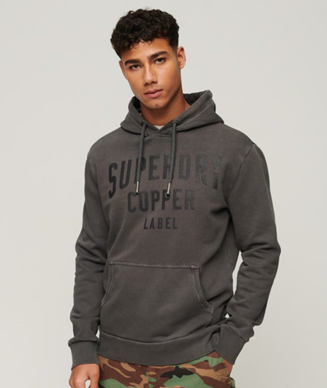 Superdry Vintage Copper Label Hoodie Donkergrijs