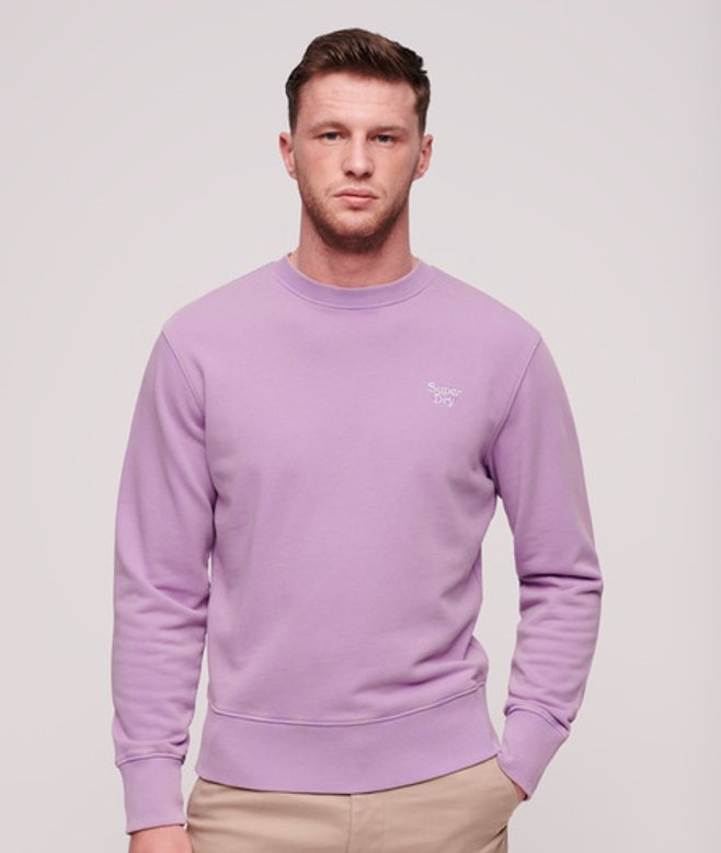 Superdry Vintage Sweatshirt met Wassing Paars