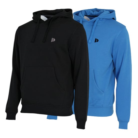 Donnay Donnay Heren - 2-Pack - Sweater met capuchon Sem - Zwart & True Blue