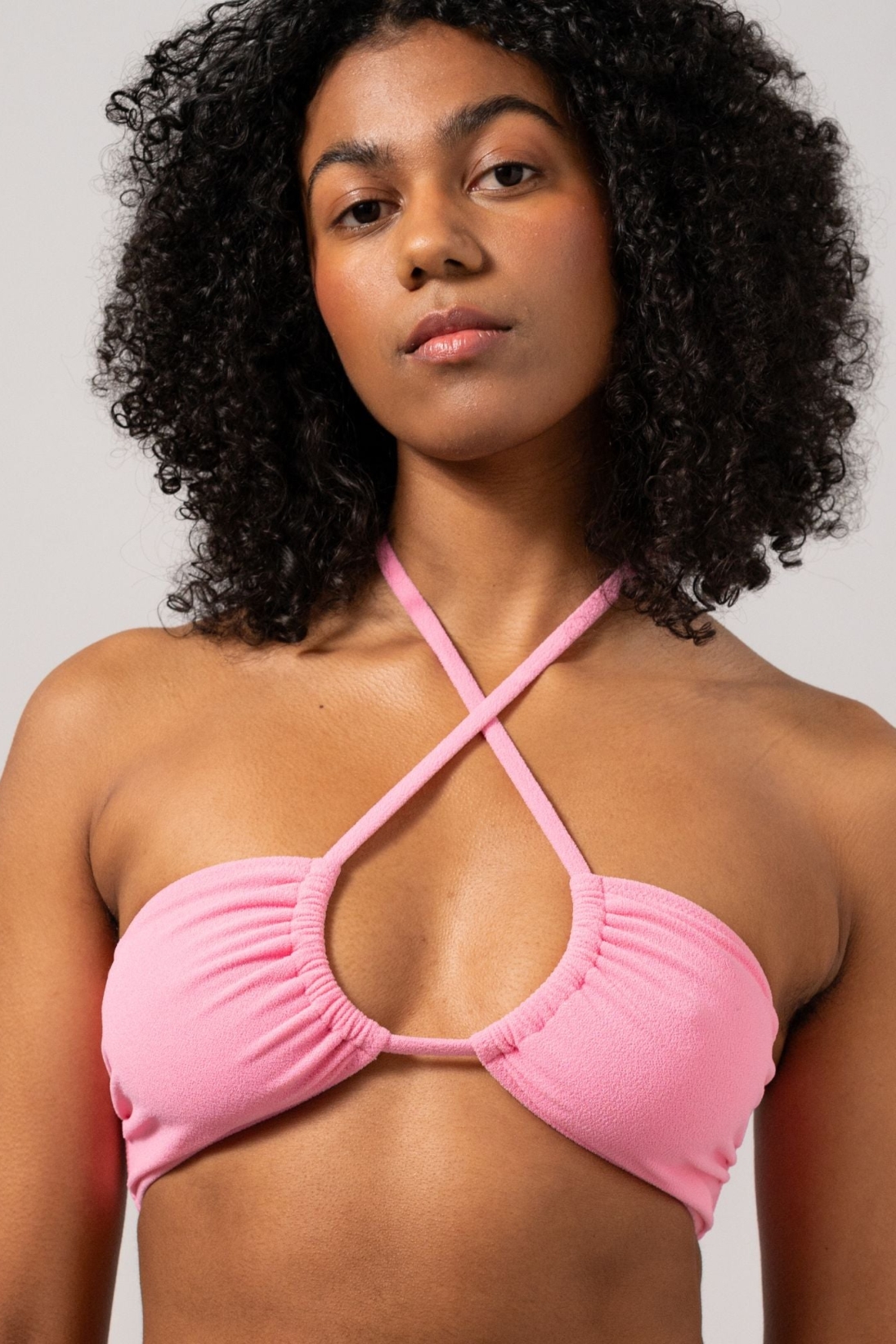 Understatement Damen vegan Bikinioberteil Strappy Bandeau Candy Pink