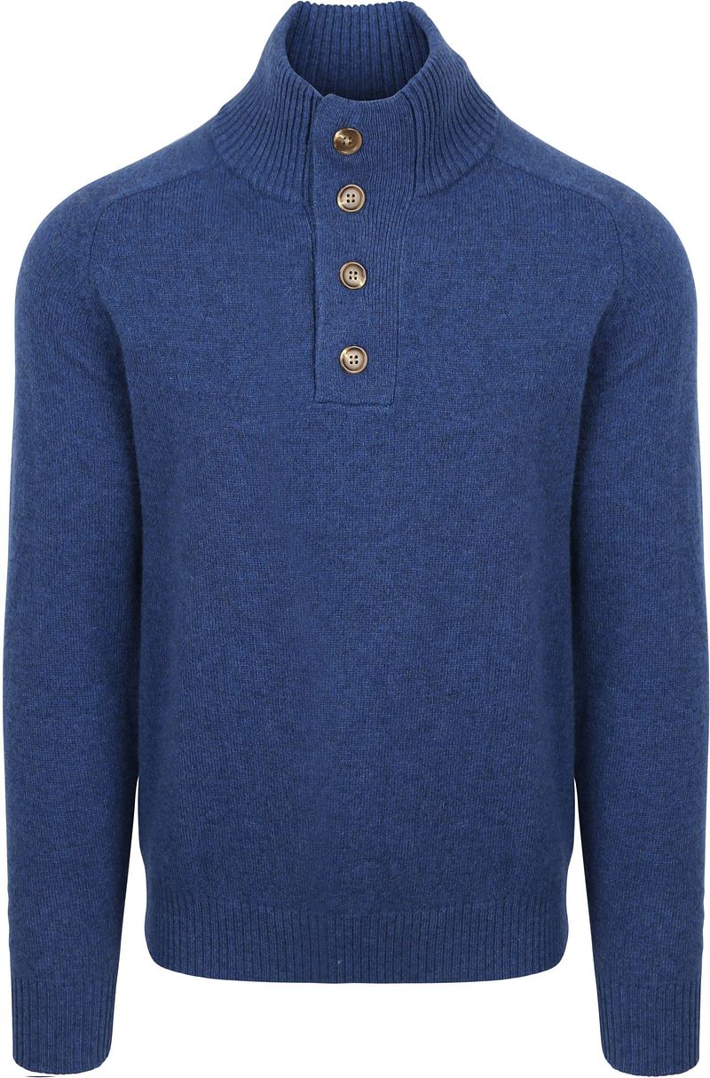 Steppin' Out Mocker Trui Lamswol Royal Blauw