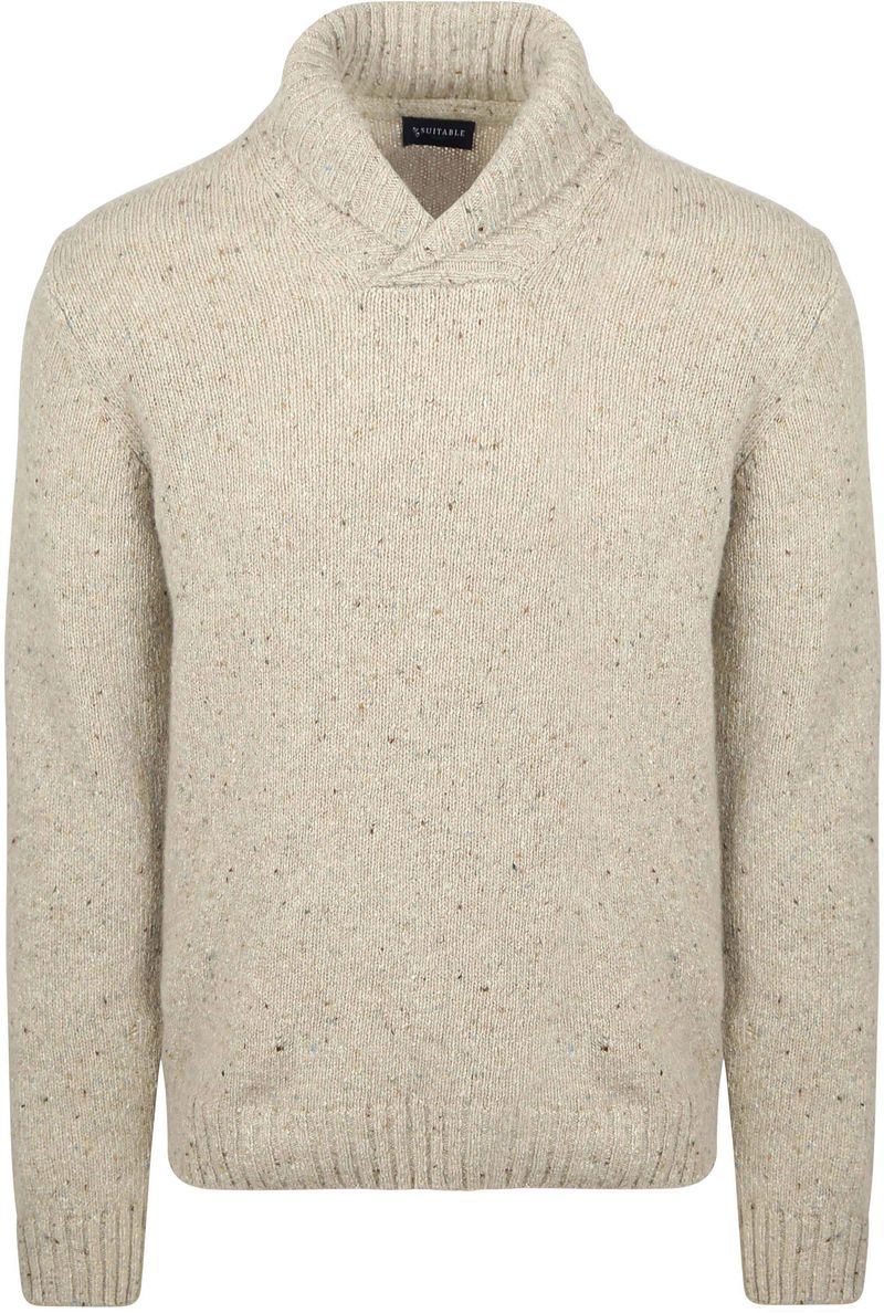 Suitable Trui Shawl Tweed Eco Wool Ecru