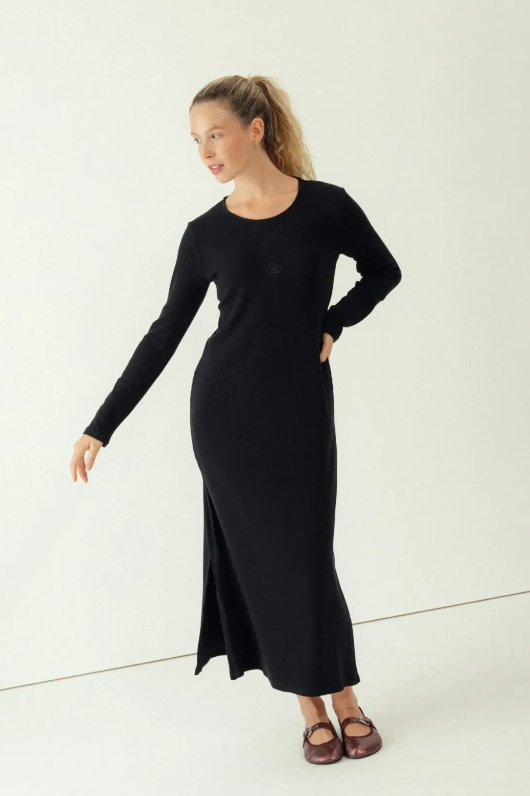 Clotsy Damen vegan Kleid Carnaby Schwarz