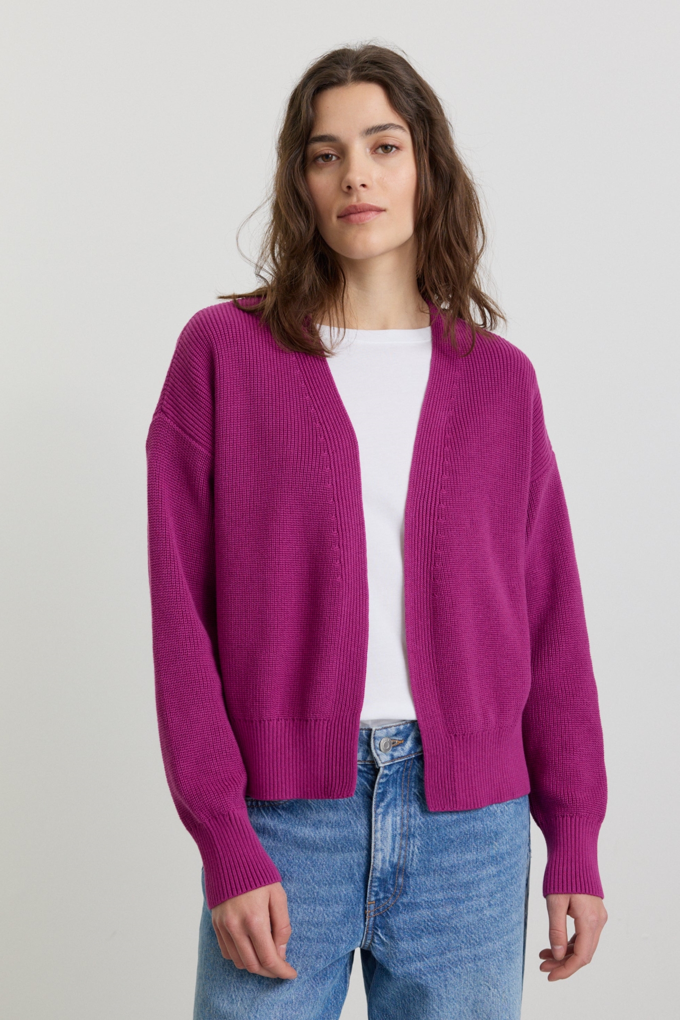 Recolution Damen vegan Strickjacke Moringa Violett Rosa