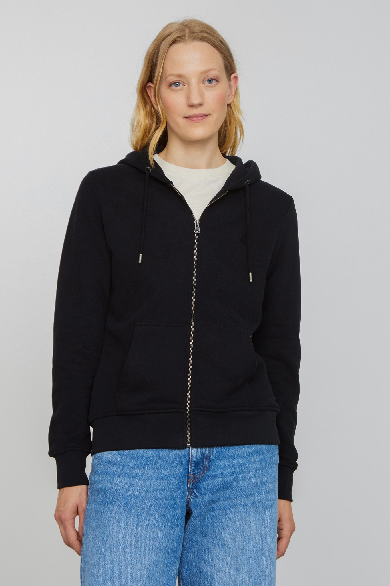 Recolution Damen vegan Sweatshirt Jacke Dahlia Schwarz