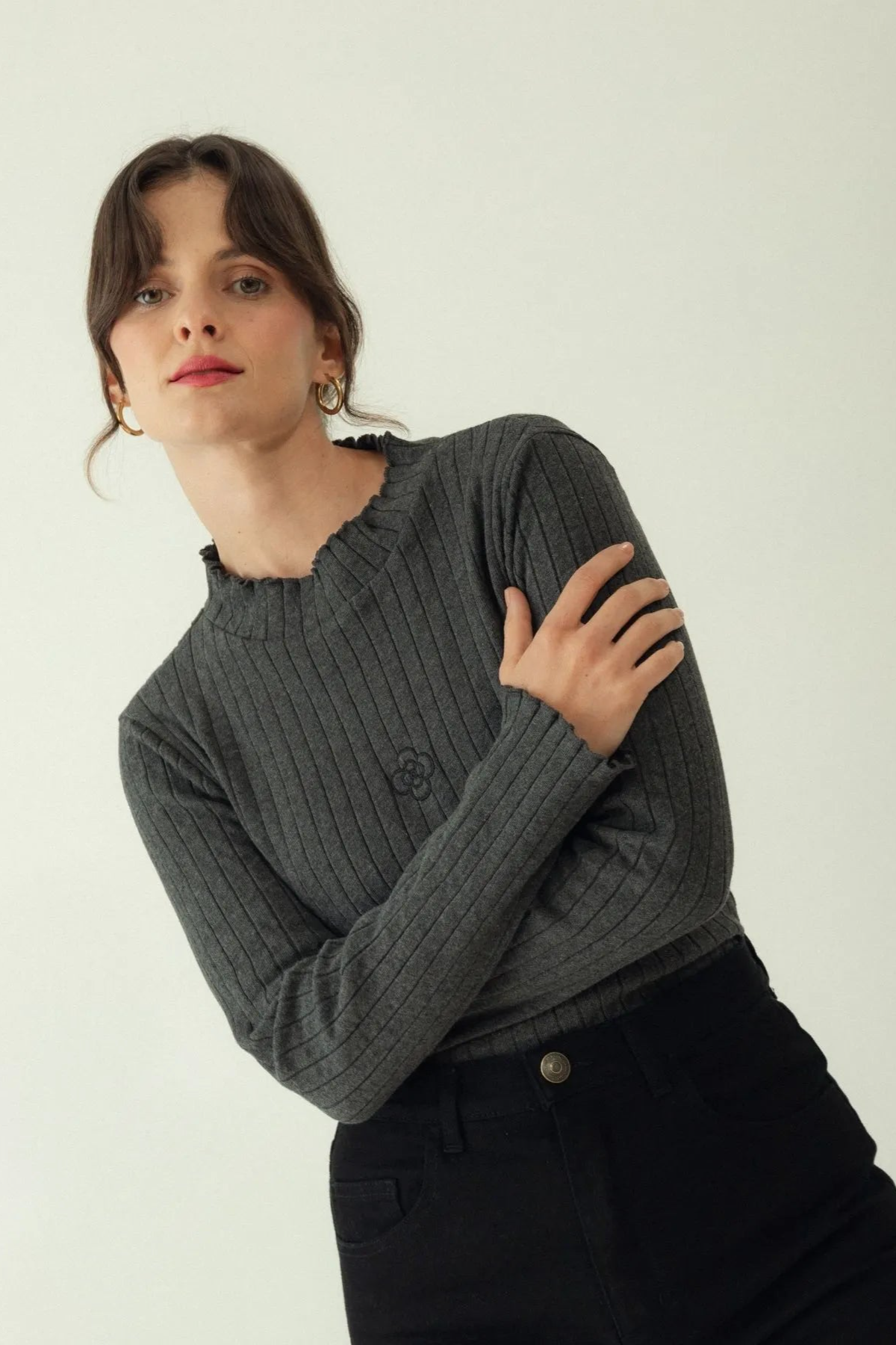 Clotsy Damen vegan Oberteil Soho Grau