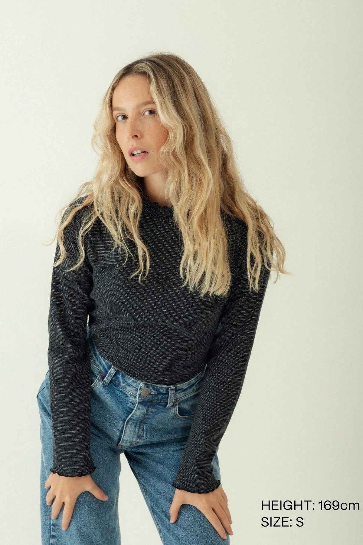 Clotsy Damen vegan Top Soho Lunares Schwarz