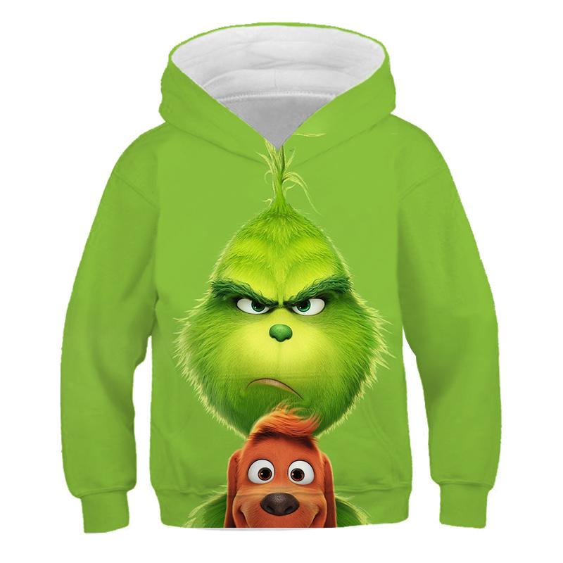 MINISO 2025 Kerst Grin-Chi Hoodie Kleding voor Kinderen Jongens Meisjes Mode Hoodie Lange Mouw Top Oversized Streetwear Vintage Jas met Capuchon 11-12 Years